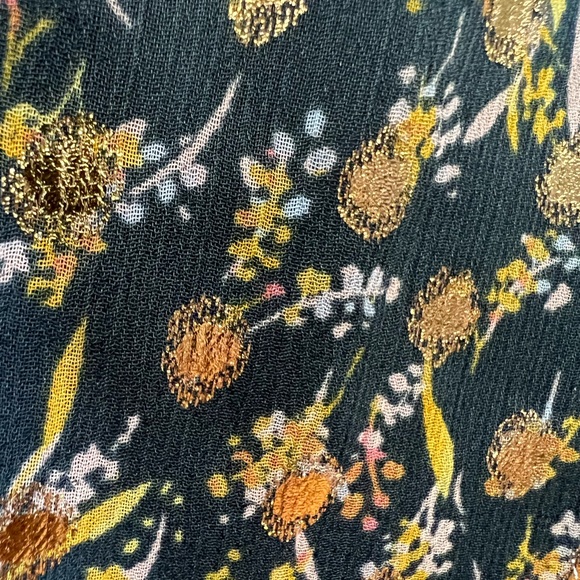 NWT LC Lauren Conrad Smocked Yoke Babydoll Dress, fall & winter colors gold - Picture 8 of 13